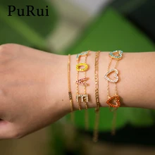 4 шт. Набор браслетов в форме сердца с кристаллами, многослойная золотая цепочка, разноцветные стразы, бусины, очаровательный браслет, браслет для женщин