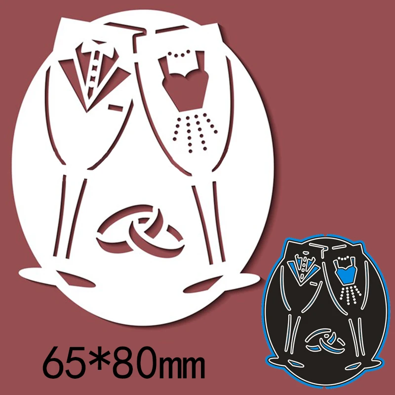 

65*80mm Metal steel frames Cutting Dies creative ring goblet DIY Scrapbooking Photo Album Embossing paper Cards