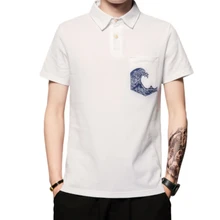 Новинка, Мужская рубашка поло, модная, повседневная, японский национальный принт, поло с коротким рукавом, мужские летние топы, большие размеры, M-5XL