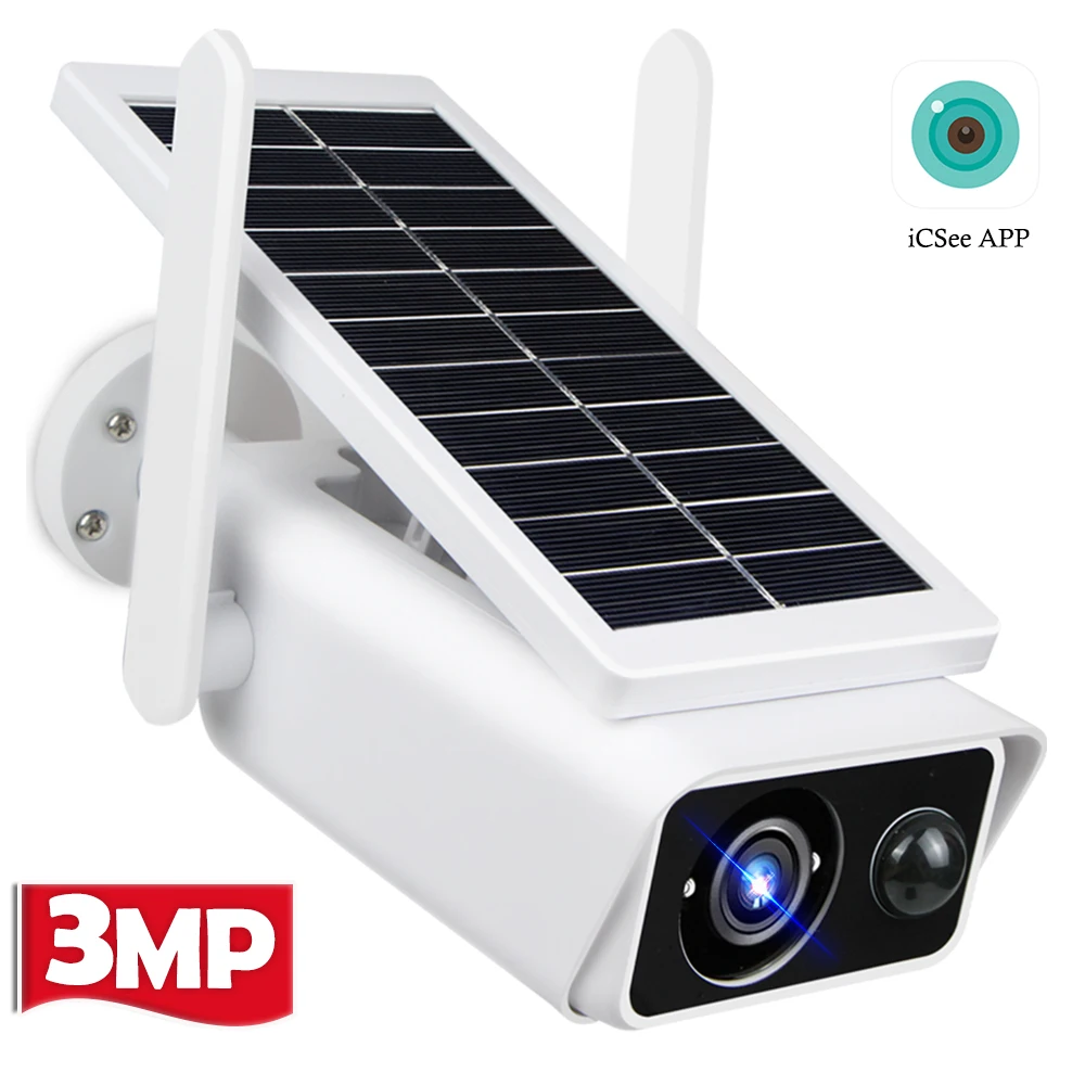 Ip-камера Wi-Fi 3MP HD безопасность наружная Солнечная беспроводная камера