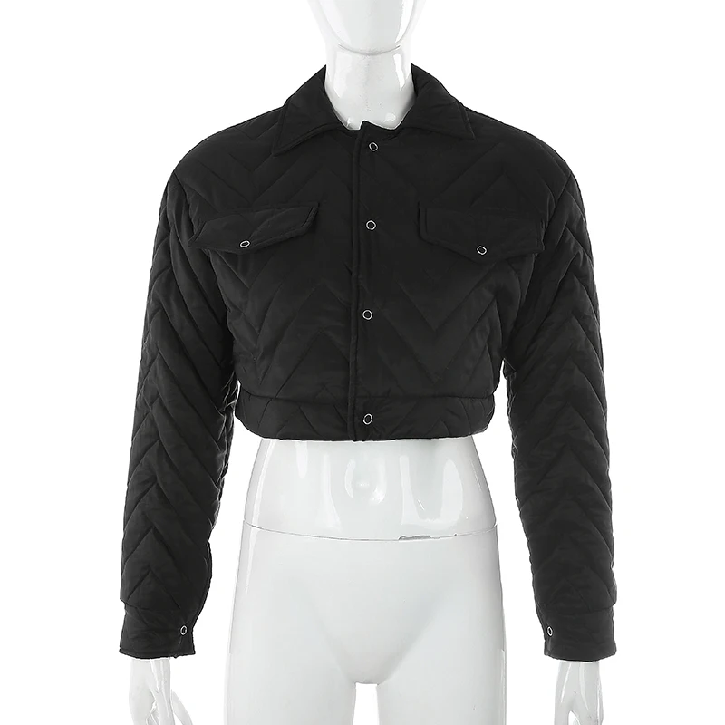 Weekeep укороченная Лоскутная куртка с отложным воротником Женская Черная однобортная уличная куртка с длинным рукавом Chaquetas Mujer 201