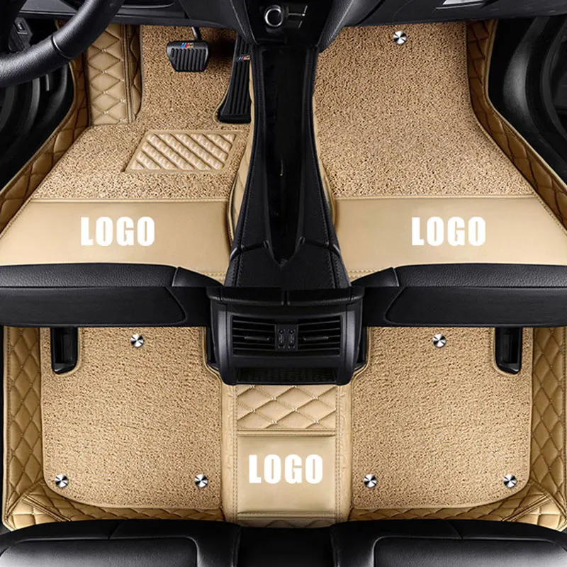 Пользовательские подходят автомобильные коврики для Mercedes Benz все модели E C GLA GLE GL CLA ML GLK CLS S R A B CLK SLK G GLS GLC Vito Viano Liner - Название цвета: double layer beige