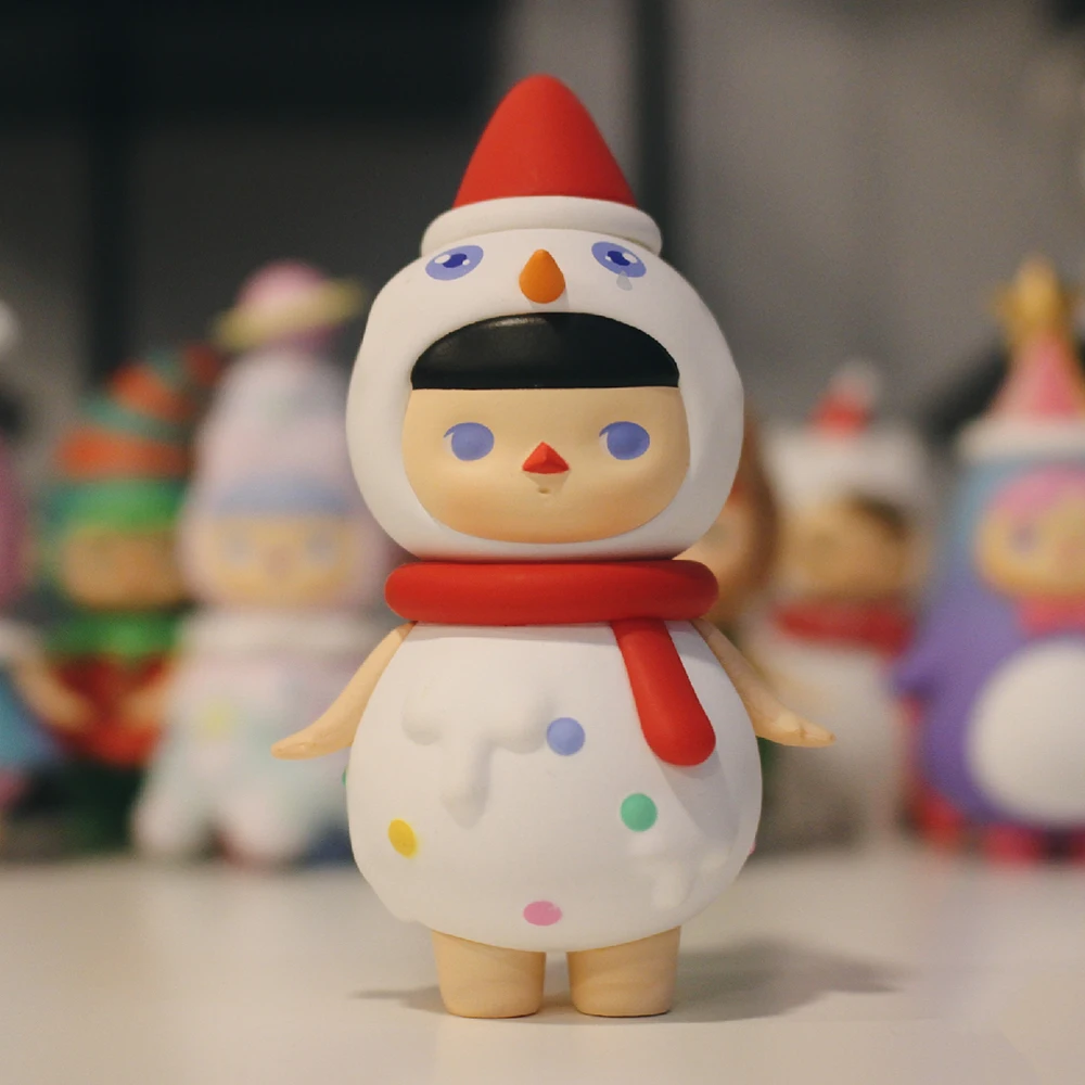 POPMART Pucky Biqiel Рождественская серия Ограниченная серия полярный медведь Радуга AngelAction фигурка Единорог Рождественский подарок - Цвет: SNOWWAN
