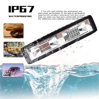 

6 "inch 12V-24V 48W LED Work Light Bar Red And Blue Flashing Lights For SUV Off-road 4WD ATV Car Lights