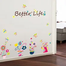 Стиль Abq6007 симпатичная ваза пчелы Горшечное растение витрина шкаф украшение стены стикеры ПВХ украшения стены наклейки