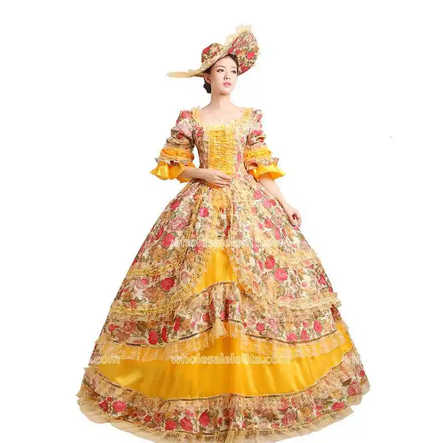 Элитные корт рококо барокко Marie Antoinette Бальные платья 18 век Ренессанс, платье для женщин