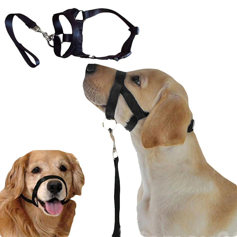 New Nylon Dogs Head Collar Dog Training Halter Muzzle Adjustable Pet Stops Pulling Nose Reigns | Дом и сад