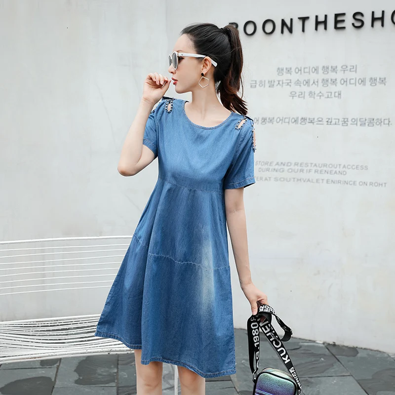 

Tunic Beach Plus Size large Big Sexy Elegant Casual Denim Jean Female Women Clothe Summer Party Sundresses Dress Christmas