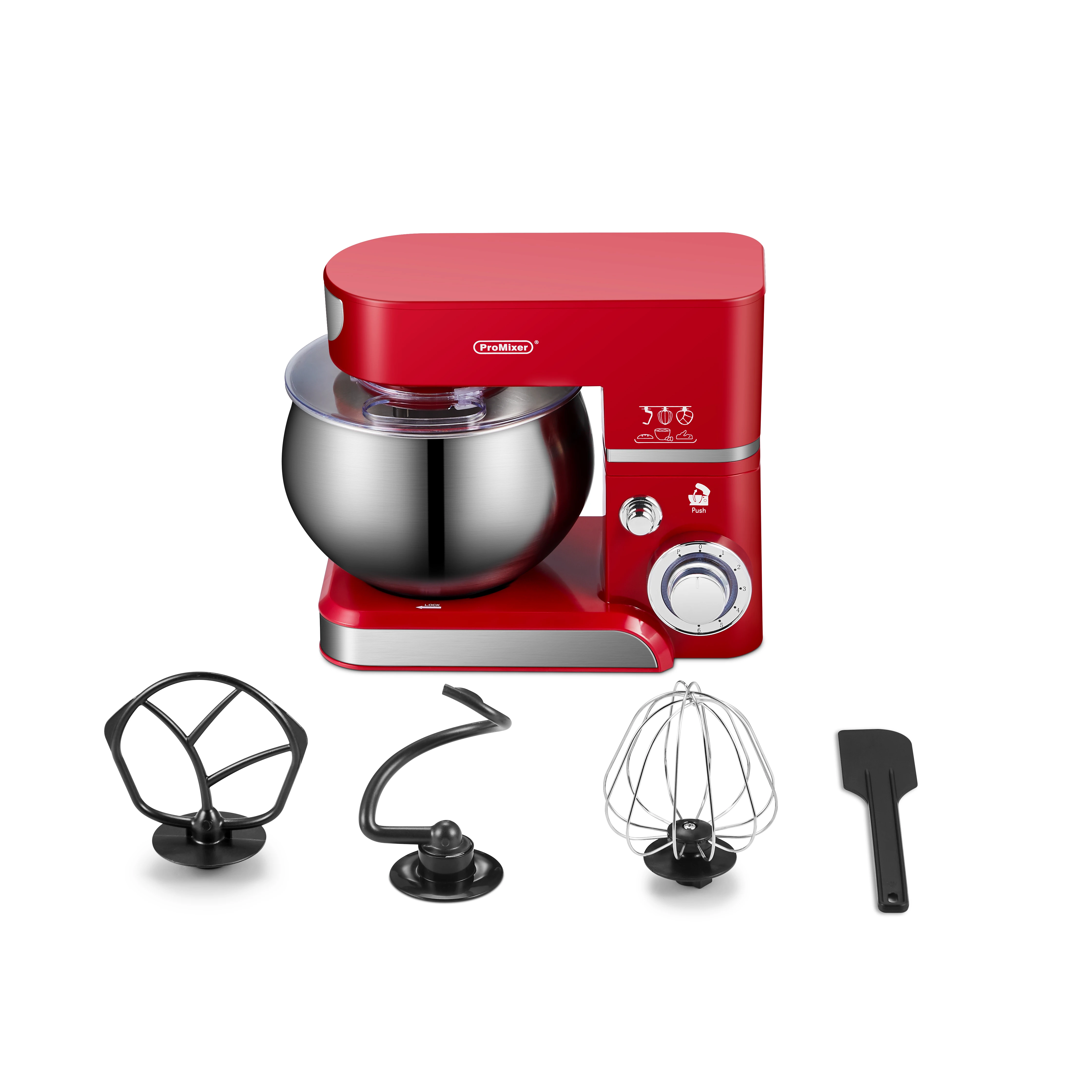 ProMixer M5A 5L6speedStainless Steel BowlPlanetary Stand MIXERCream Egg Whisk Blender Cake Dough Bread Maker Machine