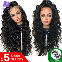 180% 13x6 поддельные головы Синтетические волосы на кружеве парики из натуральных волос на кружевной предварительно бесклеевой Реми бразильские Свободные волны парик Выбеленные узлы для Для женщин Луффи