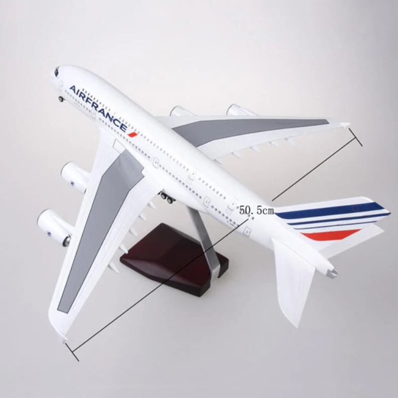 50,5 см сплав самолет 1/160 масштаб Airbus A380 модель самолета Франция авиакомпания W свет и колесо литье под давлением пластиковые игрушечные самолеты коллекция