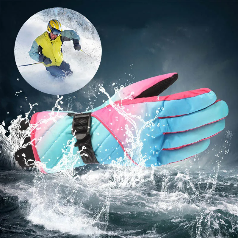 Winter Thermal Ski Gloves Women Snow Mittens Waterproof Windproof Skiing Snowmobile Gloves for Motorcycle Riding Handschoemen