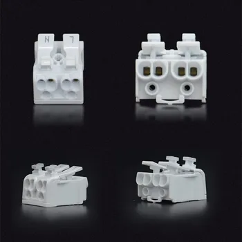 

50/100PCS Spring Terminal Block Quick Lamp Wire Connector Electrical Cable Clamp Free Screw Plug-Out Type Pitch 923-2p/3p/4p/5p