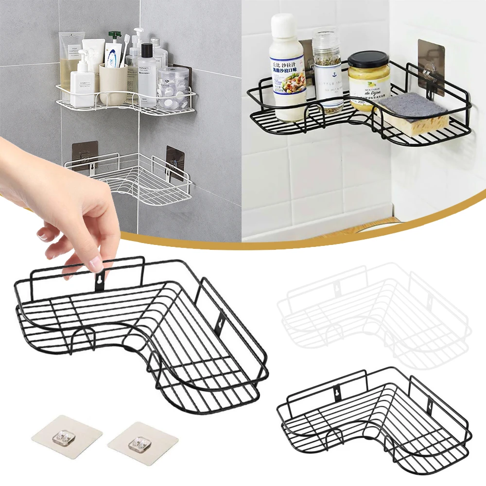 Corner Storage Rack Bathroom Shower Shelf Organiser Basket Tidy Storage Rack 