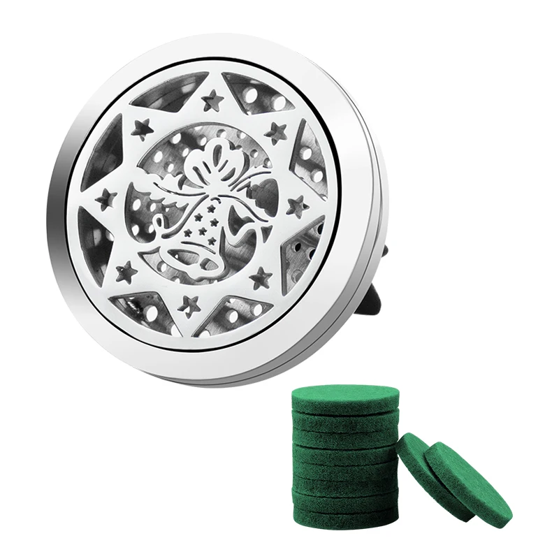 Christmas Theme Car Air Freshener Holder Accessories For Flavoring Perfume Smell Scent Auto Interior Decoration Aroma Fragrance - Название цвета: Bell N Green