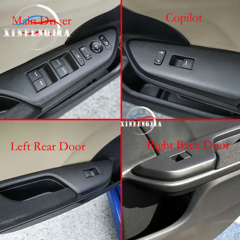 Для Honda Civic 16-19 4PC из углеродного волокна цветные дверные кнопки для окон отделка рамы подъема