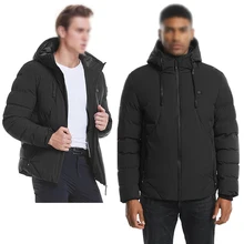 Мужская мягкая Водонепроницаемая Стеганая куртка с капюшоном и usb-питанием, зимняя моющаяся куртка с длинным рукавом на молнии для катания на лыжах