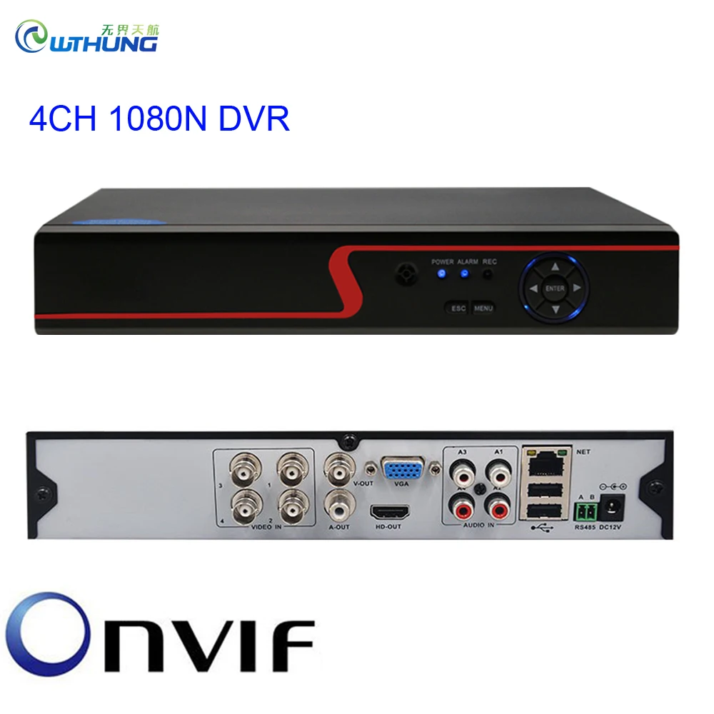 

XMeye 4CH DVR Red panel 4 Channel Hybrid video recorder h.264 security P2P Cloud Onvif HDMI VGA for AHD Tvi Cvi Analog Ip Camera