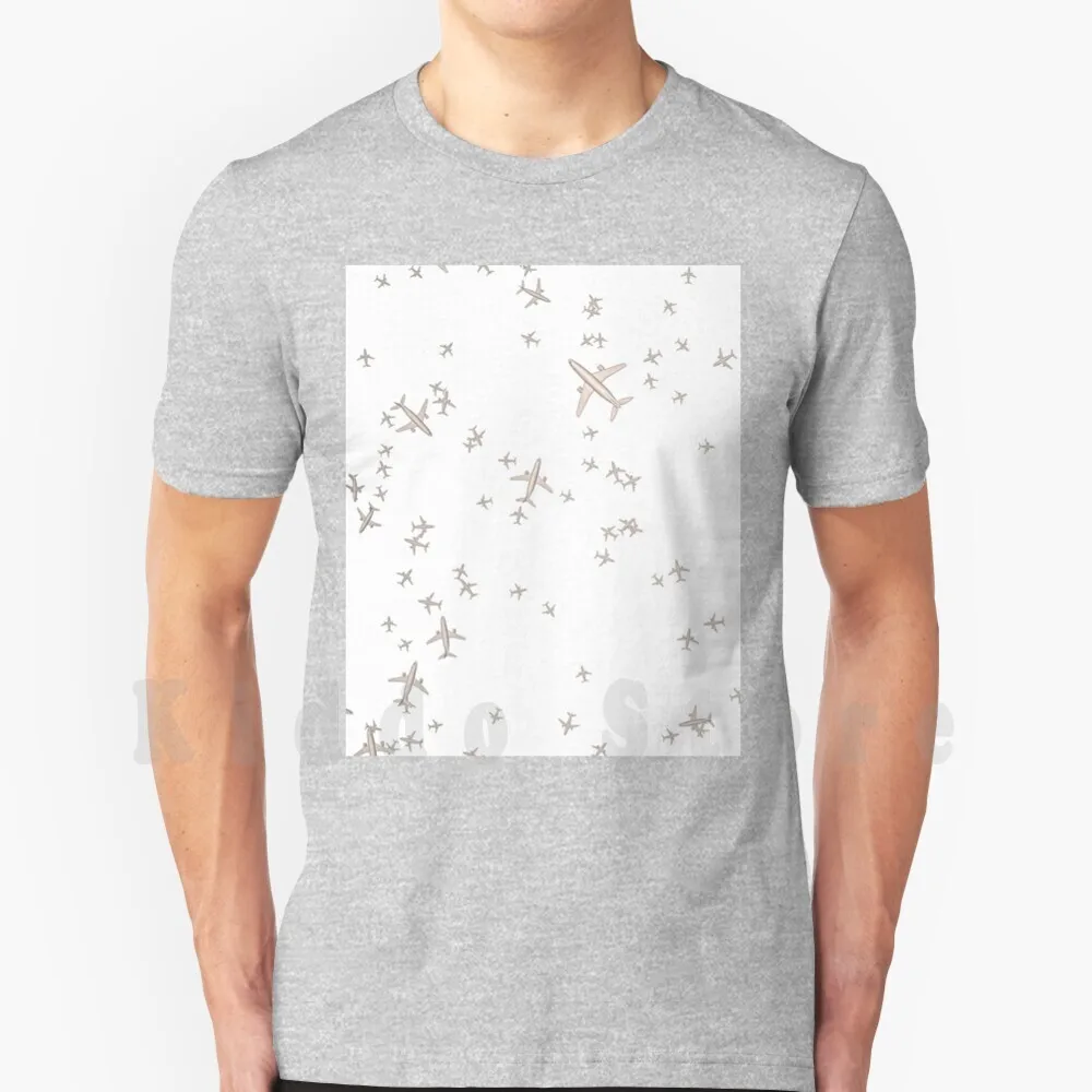 Flighting T Shirt Fai Da Te Big Size 100% Cotton Fly Jet Air Traffic 747 Boeing Vector