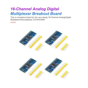 

4Pcs High Speed 16CH Analog Digital Multiplexer Breakout Board Module CD74HC4067 CMOS Precise Module For Arduino