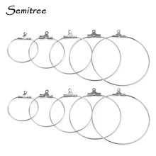 Semitree 20 штук Нержавеющая сталь серьги крючки для сережек разъем для DIY висячие серьги в виде колец, ювелирные изделия Аксессуары 20/30 мм