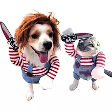 Dog Clothes Funny Cat Clothes Cosplay Costume Hoodies Comical Outfits Holding A Knife Set Pet Cat Dog Festival Party Clothing