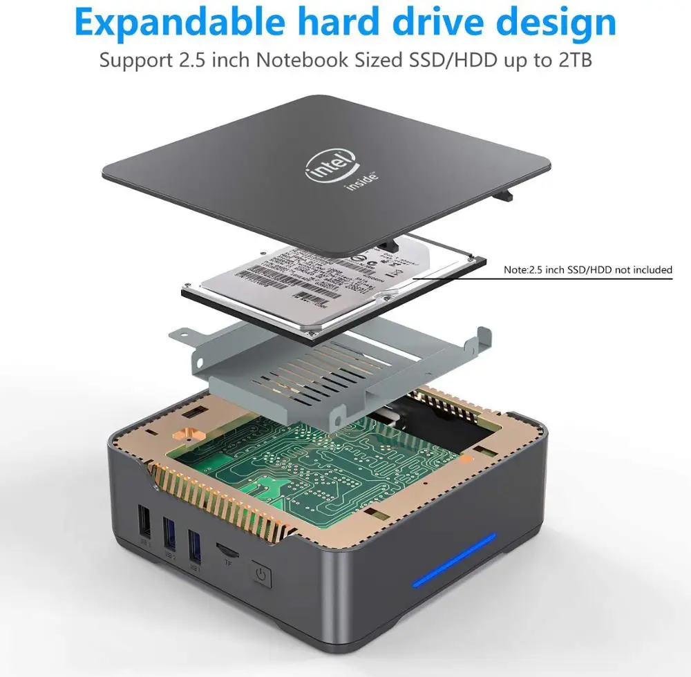 初期化済 ミニPC ACEPC GK3V Celeron J4125 12GB/128GB キーボード