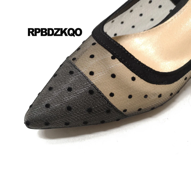 Scarpin с бантом женские туфли лодочки из сетчатого материала на высоком каблуке