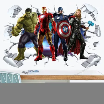 

Disney New Marvel Frozen Cars Mickey Mouse Minnie Wall Sticker 3D Three-dimensional Decorative Painting Home Decorations