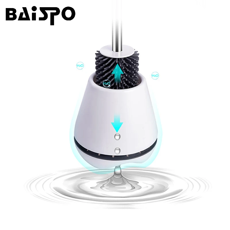 

BAISPO TPR Silicone Toilet Brush Floor-standing Cleaning Brush For Toilet Household Cleaning Tool With Base Bathroom Accessories