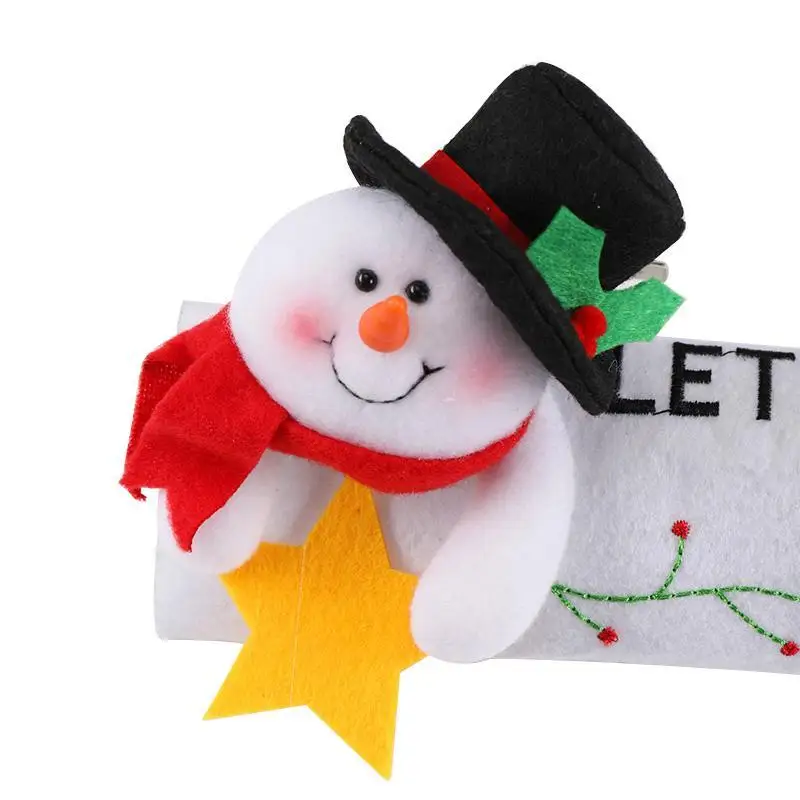 Нетканые рождественские защитные перчатки холодильник, СВЧ-печь Дверная ручка Крышка фестиваля украшения