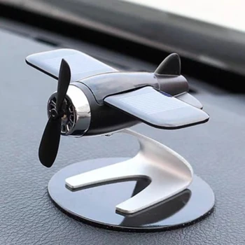 

New Car Decoration Aromatherapy Airplane Decoration Non-slip Solar Energy Rotate Airplane Essential Oil Car Diffuser