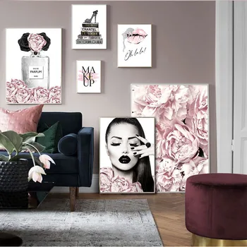 

Home Decor Wall Art Canvas Painting Abstract Minimalist Style Modern Fashion Figure Flower Nordic Posters and Prints for Bedroom