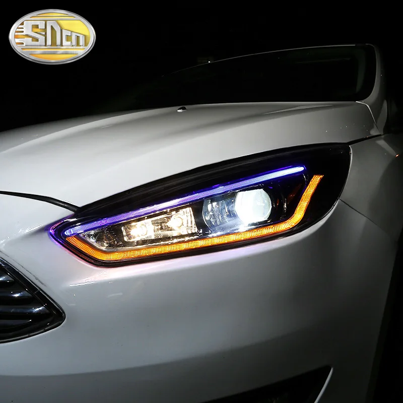 Чехол для автомобиля для Ford Focus фары MK3 светодиодный налобный фонарь DRL все линзы указатель поворота высокое/ближний свет в сборе