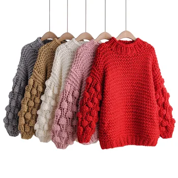 

2019 Autumn New Pullover Jumper Women Sweater Casual Knitted Long Sleeve O-neck Loose Solid Pull Female Sweaters Femme