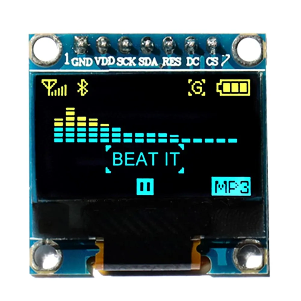 0 96 дюймовый OLED ЖК экран модуль 12864 SSD1306 дисплей Поддержка IIC и SPI два цвета желтый