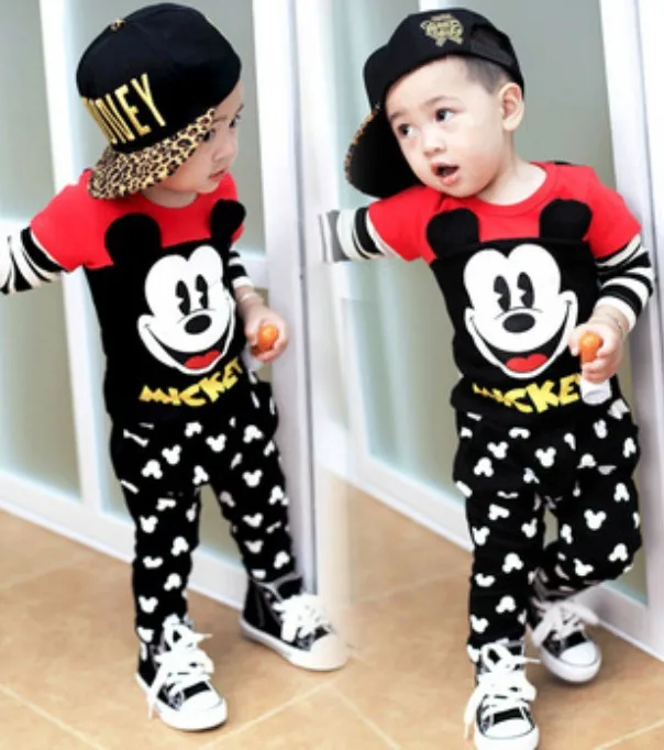 Unisex Spring Children Suit New Autumn Children Animal Cartoon Striped Long-sleeved Cotton Clothing For Baby Boys Girls Clothes