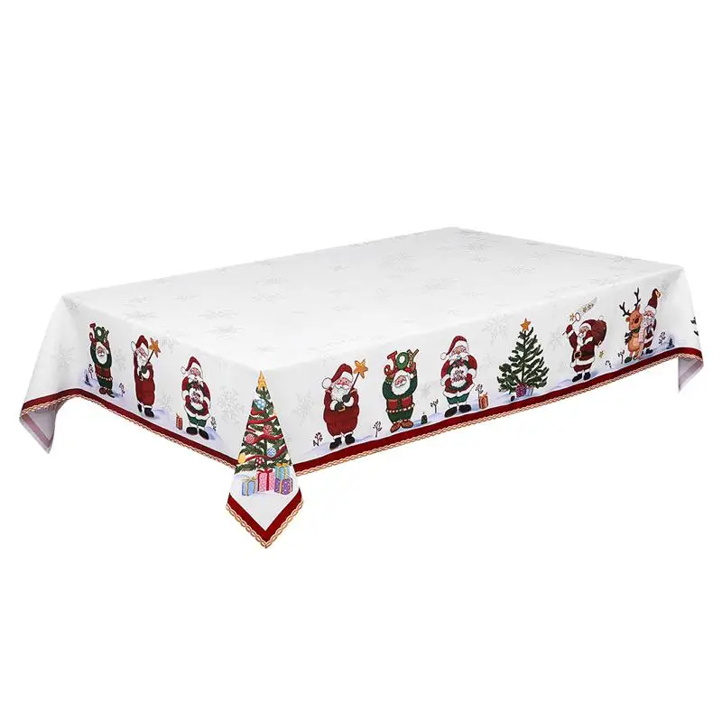 

84x60in Christmas Tablecloth Decorative Table Runner Long Table Cover for Xmas Party Holiday Winter Home Decor