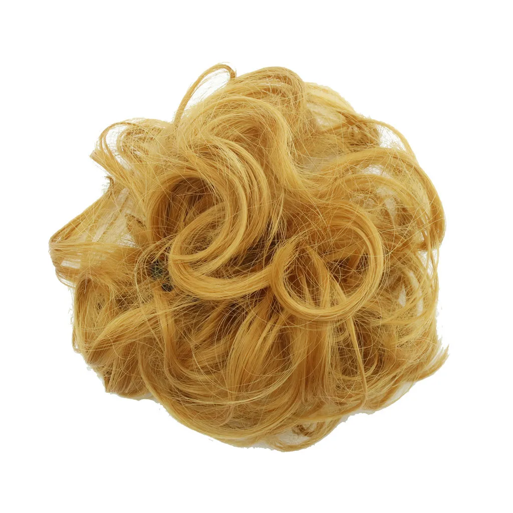 Женские атласные волнистые волосы, волнистые волосы для наращивания, эластичная резинка для волос, парик, резинки для волос, модные резинки для волос, 20H - Цвет: 10