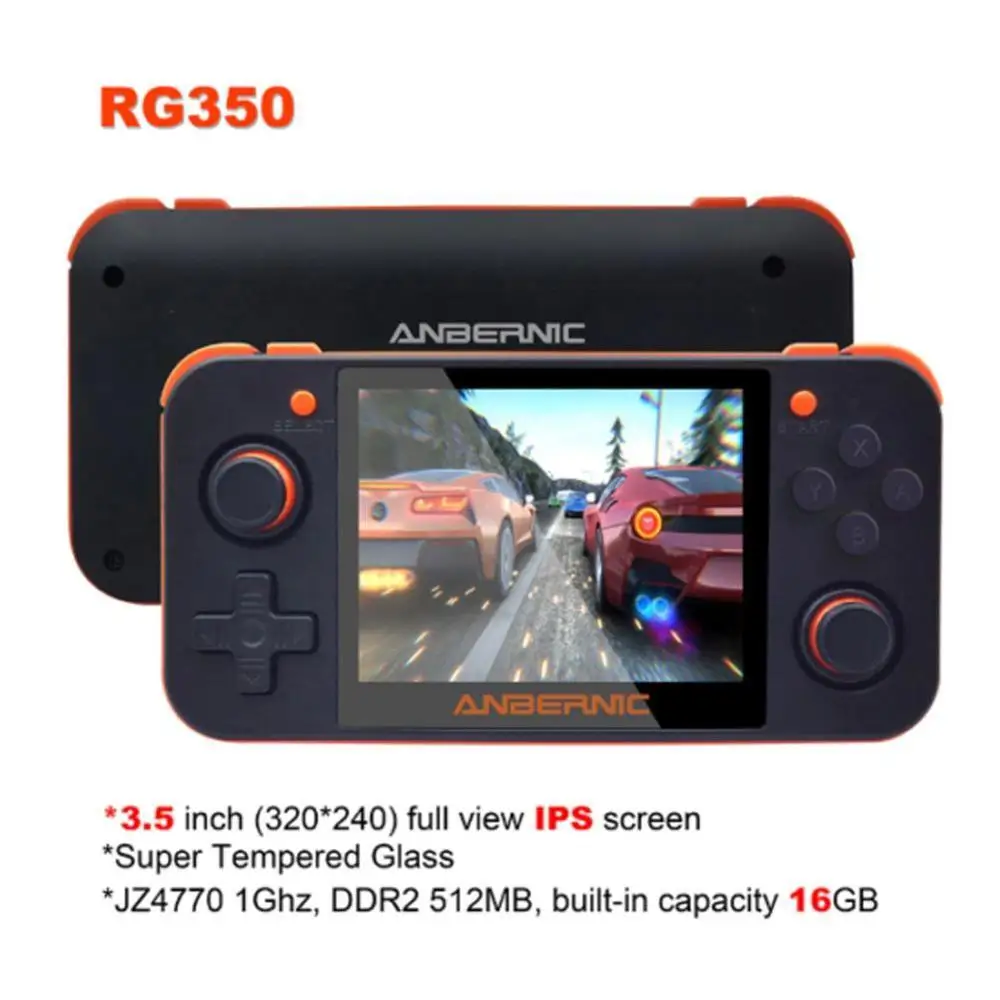 Новая Ретро игра RG350 видеоигра портативная игровая консоль мини 64 бит 3,5 дюймов ips экран 16G+ 32G TF игровой плеер RG 350 PS1