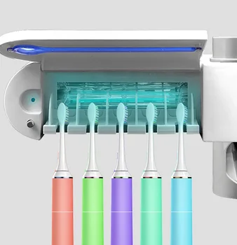 

Antibacteria UV Toothbrush Holder Automatic Toothpaste Dispenser Holder Sterilize Home Cleaner Sterilize Bathroom Tools Set