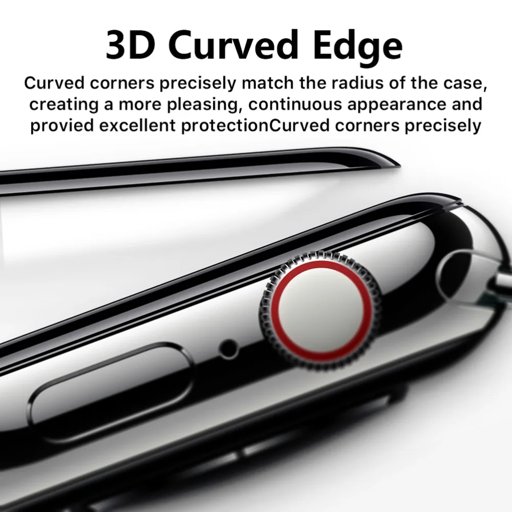 5D Curved protective Glass For iWatch Series 5 4 40 44 mm Screen Protector on the For Apple i watch 40mm 44mm tempered glas Film