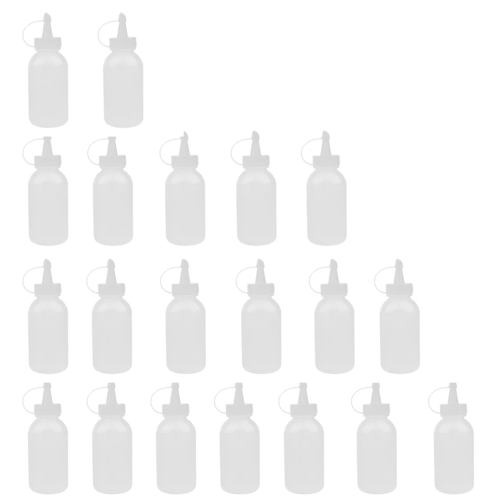 20pcs 100ml Glue Applicator Bottle Plastic Liquid Tip Bottles With Cap for DIY Craft