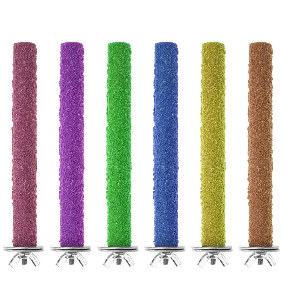 Bird Toy Colorful Chew Toys Cage Perches Stand Platform Paw Grinding Clean For Parrot Bites Parakeet