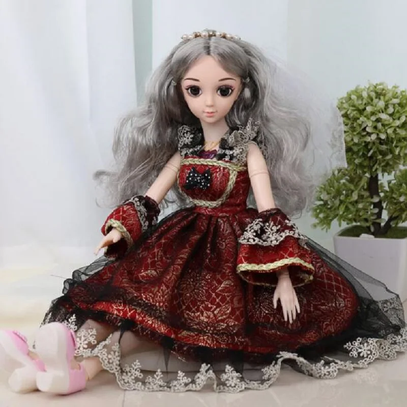 60 см 1/3 BJD кукла с принцессой аксессуары подвижные шарнирные куклы кудрявые волосы свадебное платье Игрушки для девочек подарок AT34 - Цвет: as picture