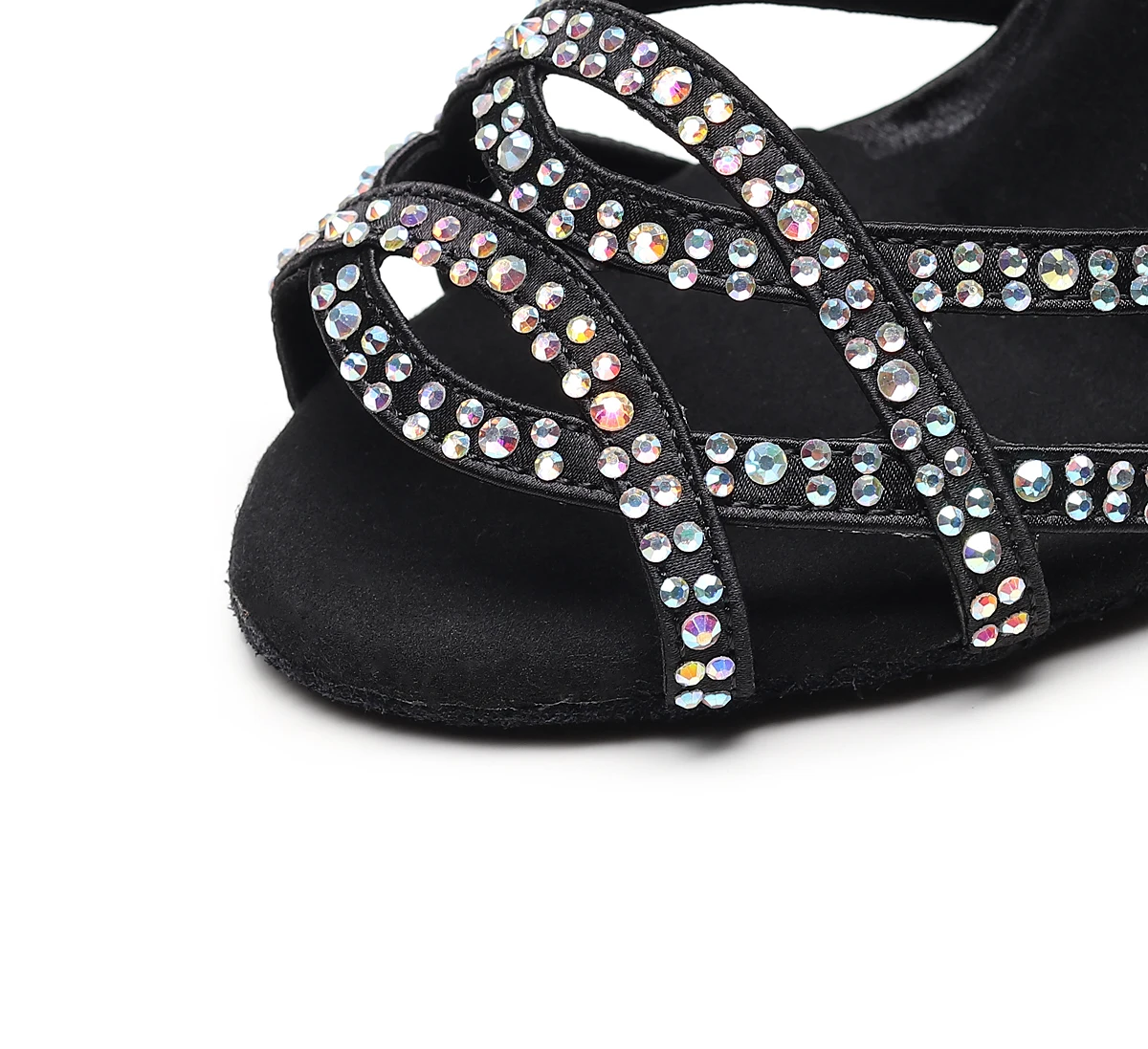 Женская танцевальная обувь для сальсы и латино; черные танцевальные туфли со стразами для девочек; обувь для танцев на высоком каблуке; обувь для вечеринки и свадьбы; женская танцевальная обувь