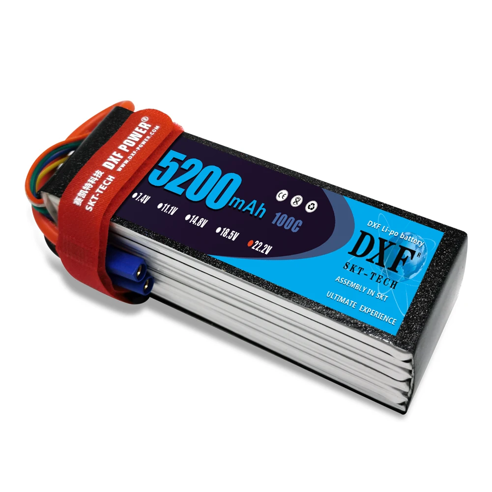 Батарея DXF Графен Lipo 6S 22 2 V 5200mAh 100C-200C для вертолета квадрокоптера грузовика лодки