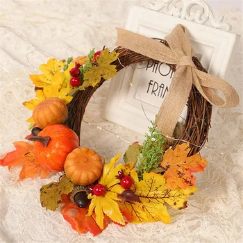 

Autumn Maple Leaf Artificial Christmas Garland Christmas Flower Wreath Christmas Ornament Christmas Wreath Decorative