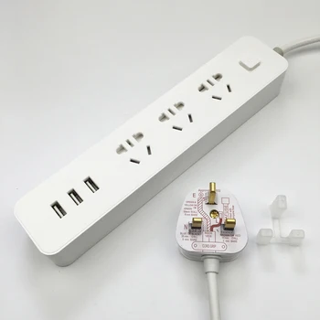 

Smart Power Strip Fast Charging 3 USB Extension Socket Plug3 Standard Socket Adapter 1.8M Extension Cable USB Socket UK Plug