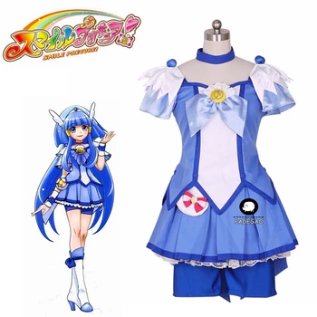 

Smile PreCure! Glitter Force Aoki Reika Glitter Breeze Cure Beauty Dress Cosplay Costume Adult Deluxe High Quality